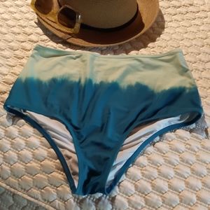Old Navy Ombre Teal high waisted swim bottoms